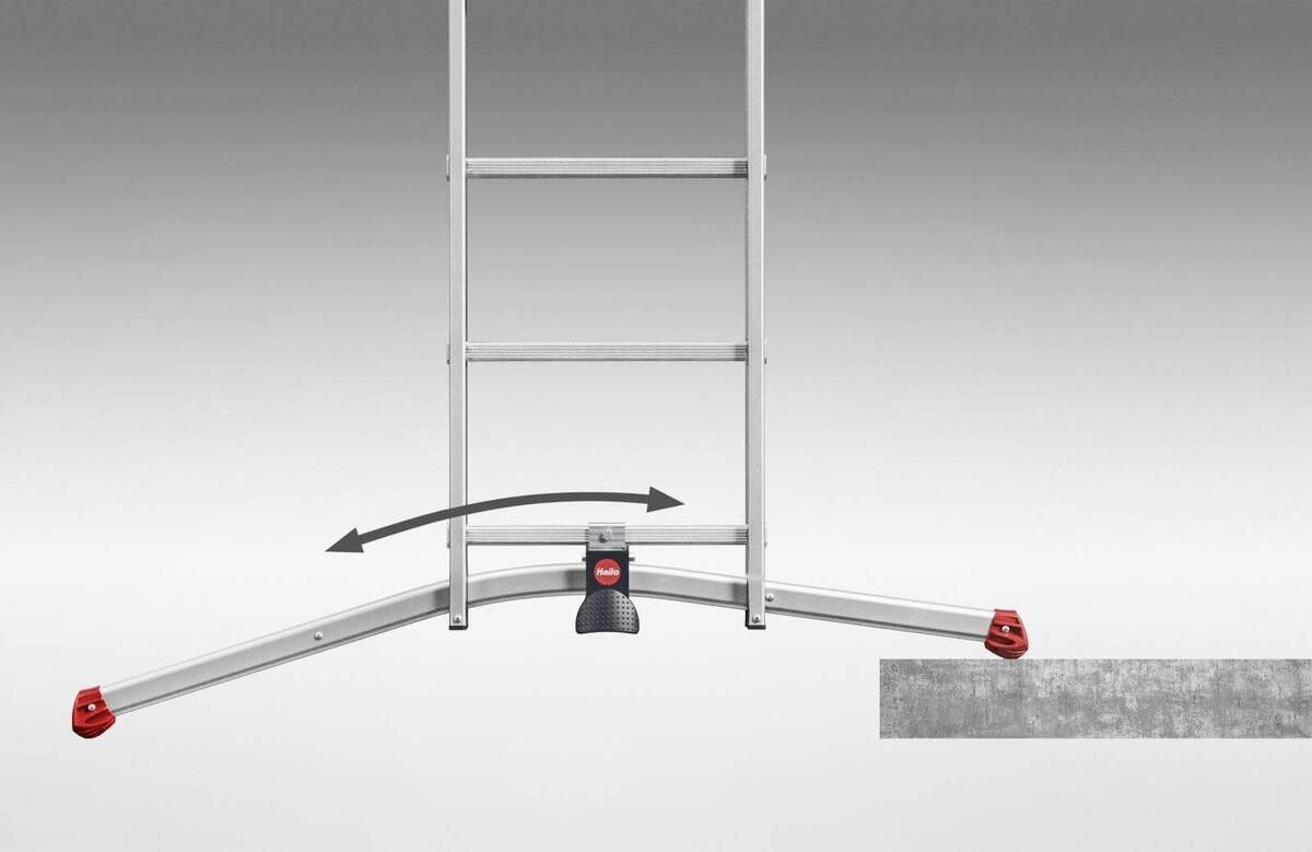 Hailo Trittleiter ProfiLOT Aluminium-Teleskopleiter mit gratis Einhängetritt, Kombi-Leit (Set, gratis Einhängetritt), mit bis zu 150 kg belastbar, Rasthaken mit Transportsicherung Bild 2