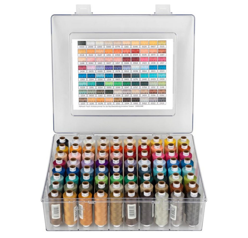 Nähwelt Flach - Troja Universal-Garn in Acryl-Garnbox 80 Farben (je500m) Nähgarn, 500 m (Spar-Set, 80-St) Bild 4