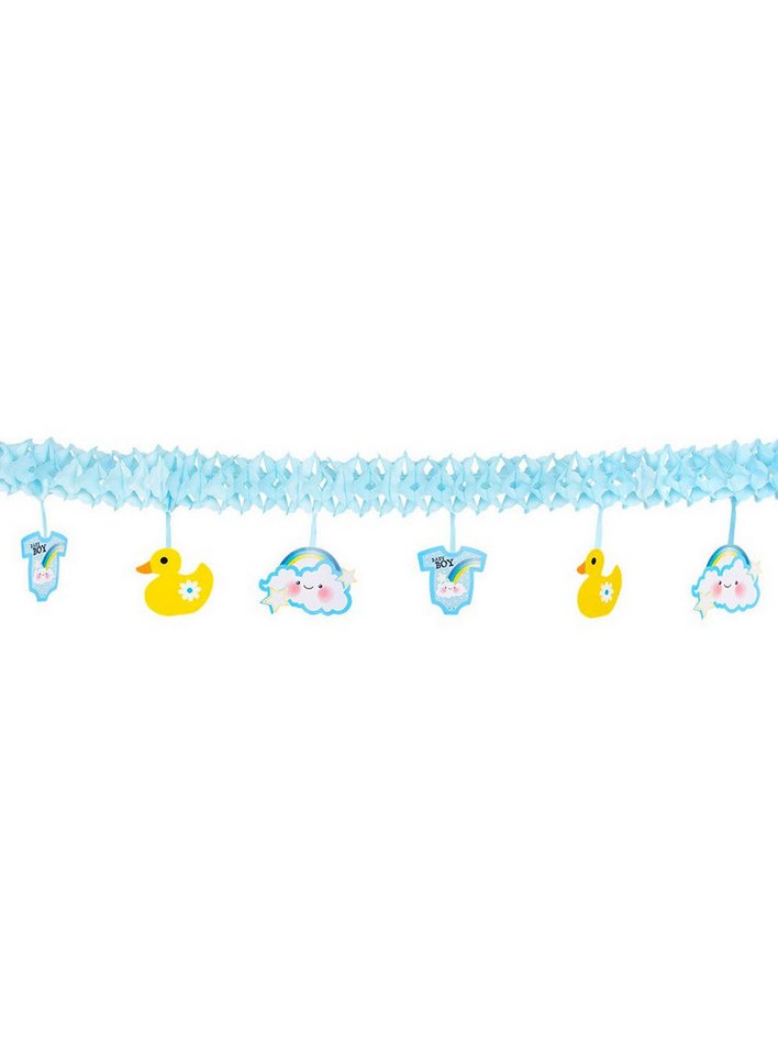 Boland Girlande Baby Boy Girlande 4 m, Raumdeko für Geburt, Babygeburtstag oder Pullerparty!
