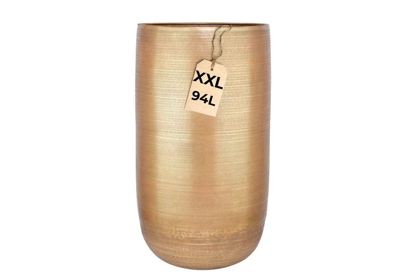 Marrakesch Orient & Mediterran Interior Übertopf Moderner Blumentopf Camiel Gold handgefertigt aus Aluminium 71 cm (1 St), Handarbeit