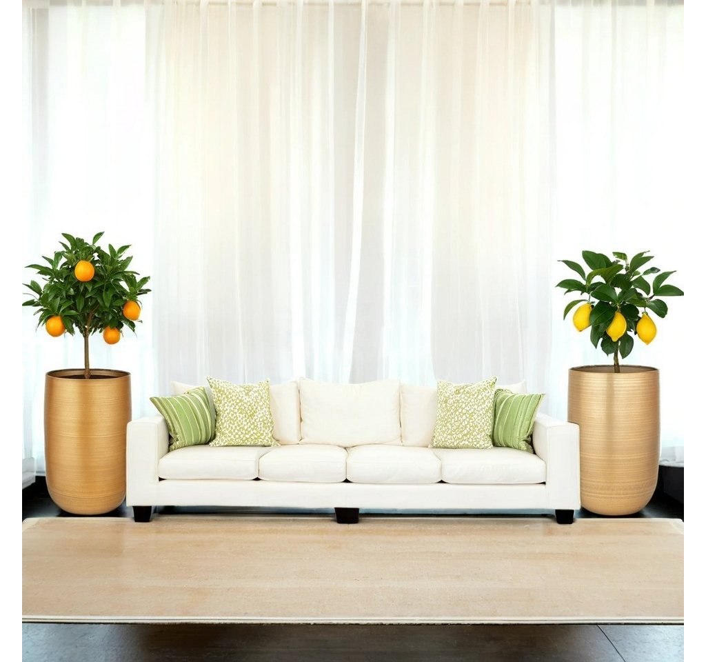 Marrakesch Orient & Mediterran Interior Übertopf Moderner Blumentopf Camiel Gold handgefertigt aus Aluminium 71 cm (1 St), Handarbeit Bild 5