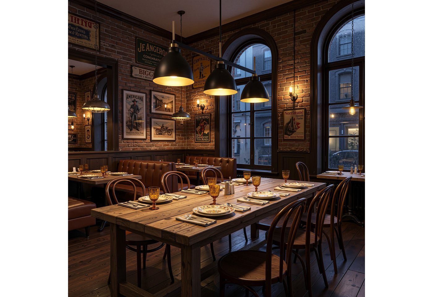 Tribesigns Hängeleuchte Pendelleuchte mit 3 Lampen, Deckenlampe mit verstellbaren Stangen, industrielle Schwarz-Goldene für Esszimmer, Küche und Wohnzimmer Bild 5