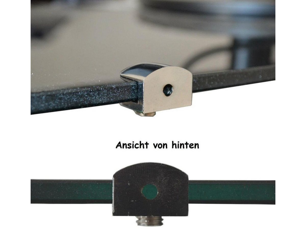 HOOZ Wandregalhalter 8er Set Regalhalter Chrom für Glas & Holzeinlagen, Set 8-tlg., für Regalböden zwischen 6 und 8 mm Bild 3