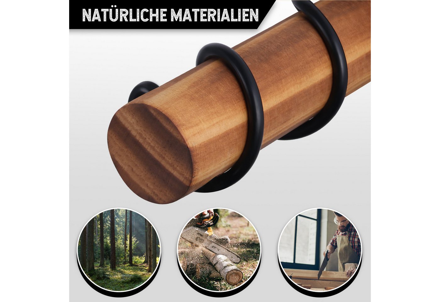 ZMH Stehlampe aus Holz und Metall, E27-Stehleuchte im Retro- und Industrial-Design, Vintage-Standleuchte mit Metall-Käfigschirm, ohne Leuchtmittel, Bodenlampe für Wohnzimmer und Schlafzimmer Bild 2