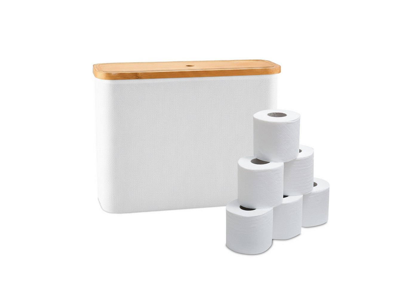 relaxdays Toiletten-Ersatzrollenhalter Toilettenpapier Aufbewahrung 12 Rollen (1-St), weiß Bild 2
