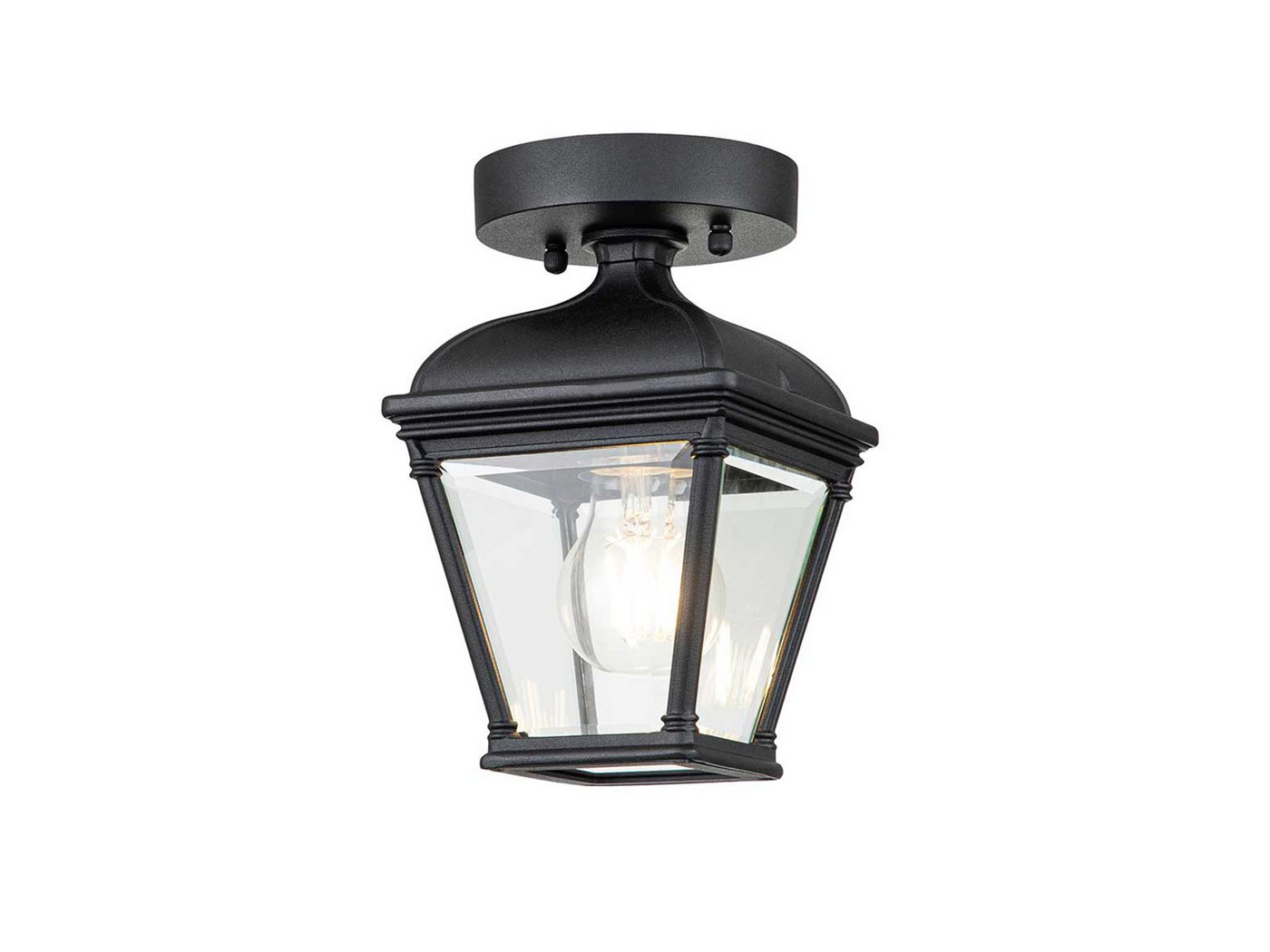 Elstead LIGHTING LED Außen-Deckenleuchte, LED wechselbar, Warmweiß, Decken-Laterne im Landhausstil mit Klarglas Lampenschirm, Höhe 22,5cm Bild 3