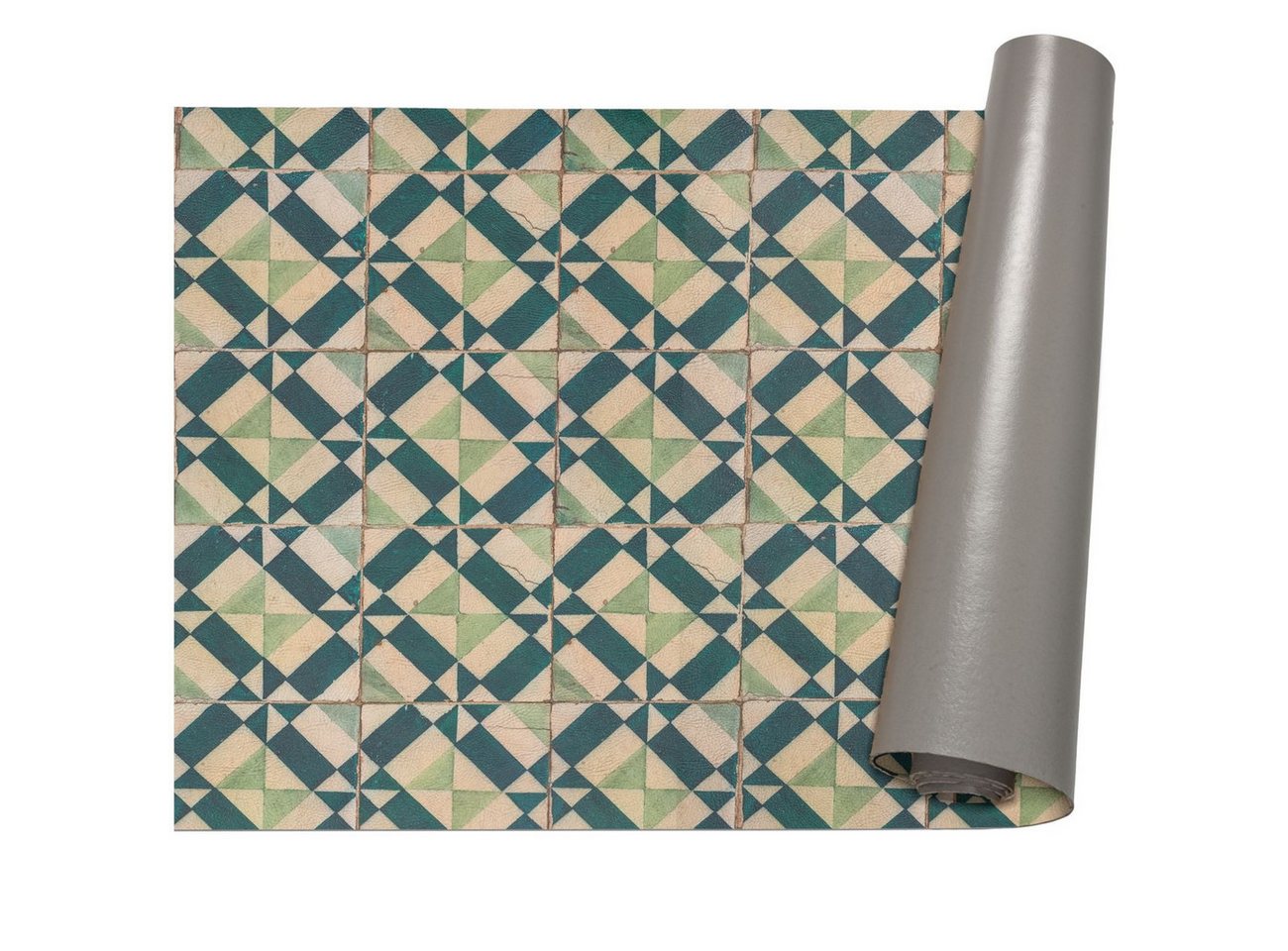 ANRO Küchenläufer abwaschbar Azulejo LADY Läufer pflegeleicht Küchenteppich, Rechteckig, Höhe: 3 mm, robust schmutzabweisend 67x100cm Rustikal Grün robust Bild 5