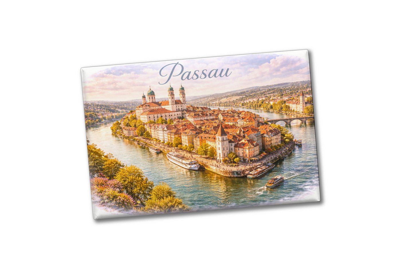 speecheese Magnet Passau Souvenir Souvenir Magnet Altstadt Drei Flüsse Stadt Bild 2