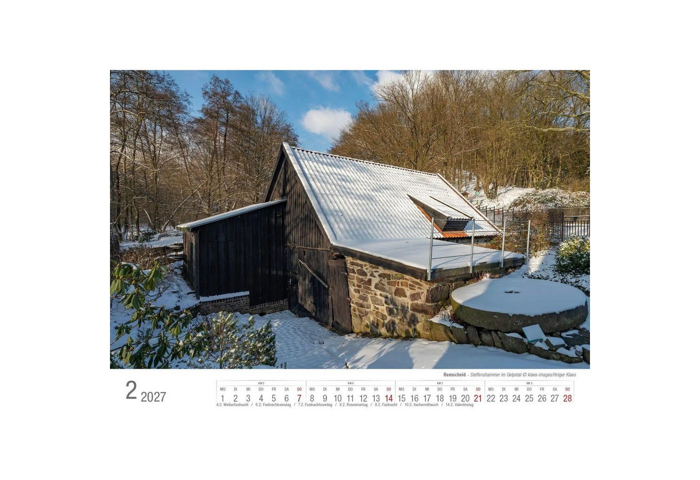 Wandkalender Remscheid 2027 Bildkalender A3 Spiralbindung