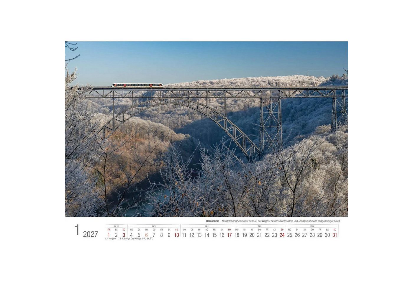 Wandkalender Remscheid 2027 Bildkalender A3 Spiralbindung Bild 3