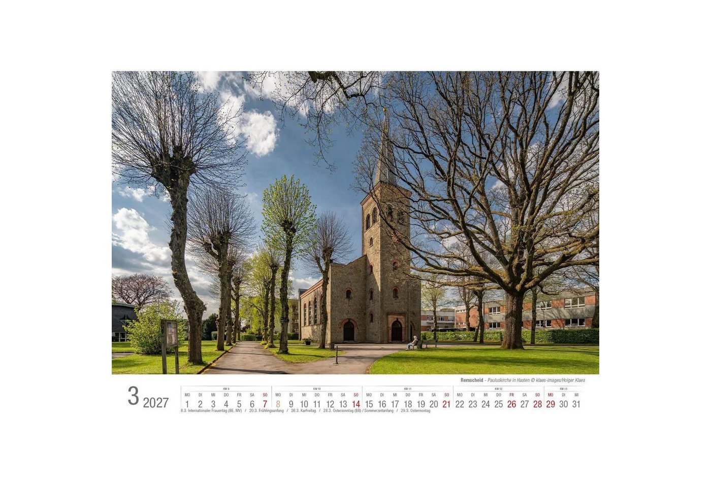 Wandkalender Remscheid 2027 Bildkalender A3 Spiralbindung Bild 4