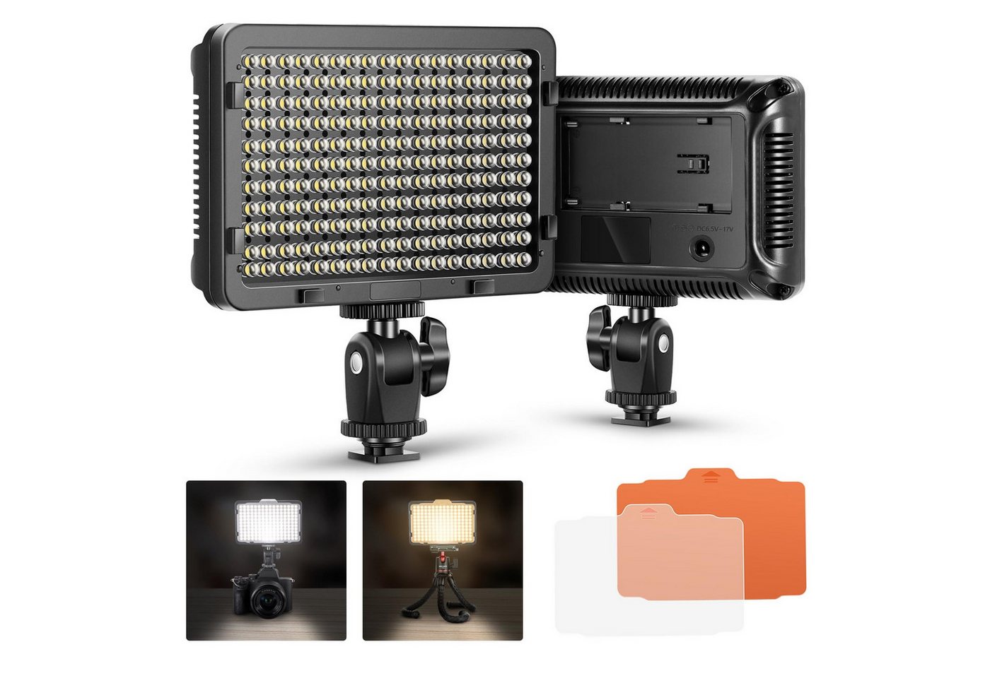 Neewer Videoleuchte PT-176S 176-LED-Panel, 5600K dimmbar. Universell für DSLR-Kameras, mit 1/4" Gewinde, für Canon Nikon Pentax Panasonic Sony Bild 5