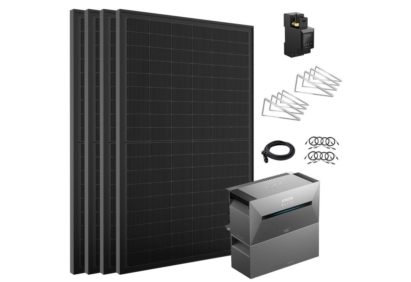 SolarMars Balkonkraftwerk 2000W mit Speicher Anker Solix Solarbank 2 E1600 Pro + BP2700, 1800 W, (Flachdach/Garten Halterung×4, mit 1x Anker Solix BP2700 erweiterungsakku), 0% MwSt Bild 4