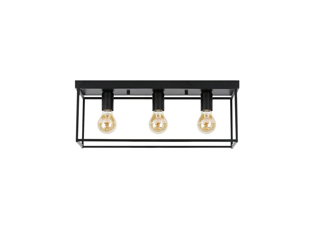 ZMH Deckenleuchte Retro Schwarz industrial 2//3//4 Flammige für Wohnzimmer Esszimmer, ohne Leuchtmittel