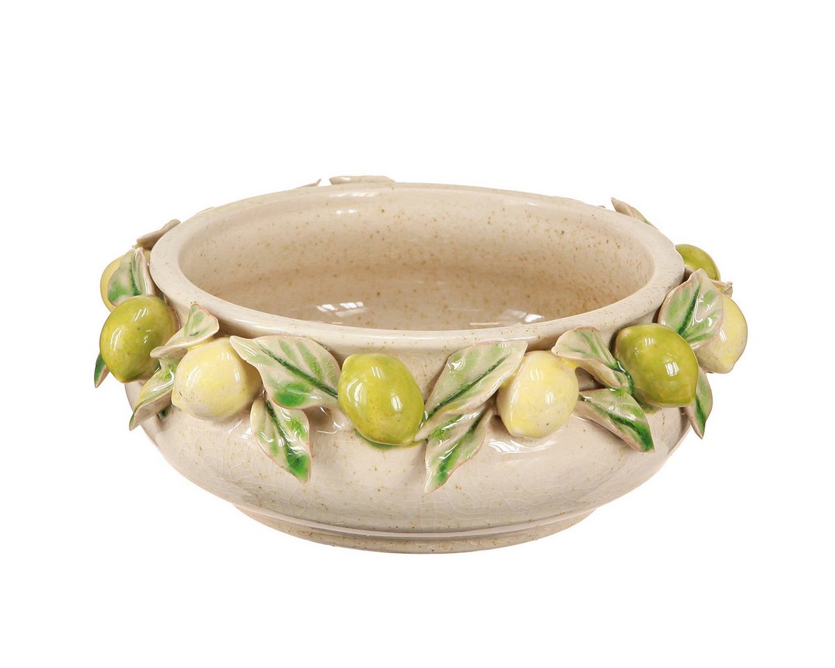Florists Products Übertopf Keramik Schale Zitronen Mediterran Tischdeko Ø21,5cm H8,5cm Bild 4