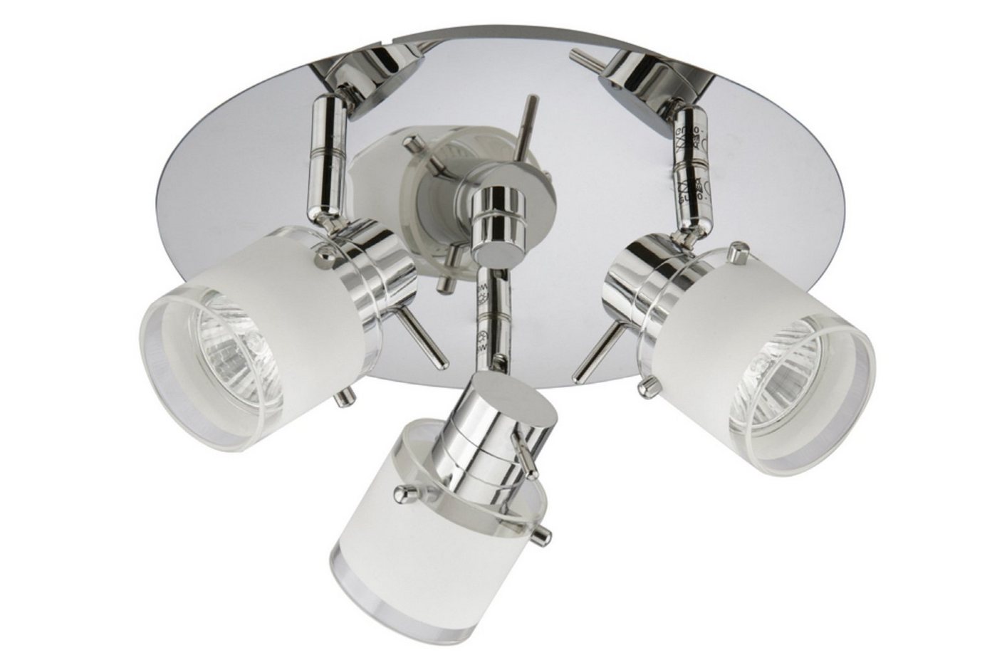 TRANGO LED Deckenstrahler, 3-flammig 1006-38R IP44 LED Badleuchte inkl. 3x 3 Watt GU10 LED Leuchtmittel *RONNY* Bad Deckenleuchte mit Glaslampenschirm in Chrom-Optik Rondell, Spots schwenkbar & drehbar Bild 3