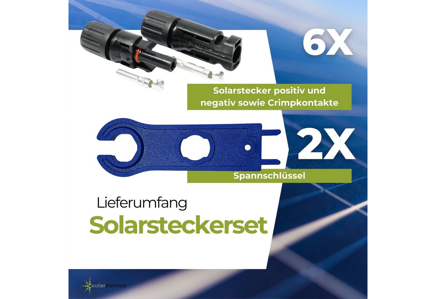 solartronics Solarmodul 5-100 Paar Solarstecker Solar-Spannschlüssel Set, Wasserdicht, (6-St) Bild 5