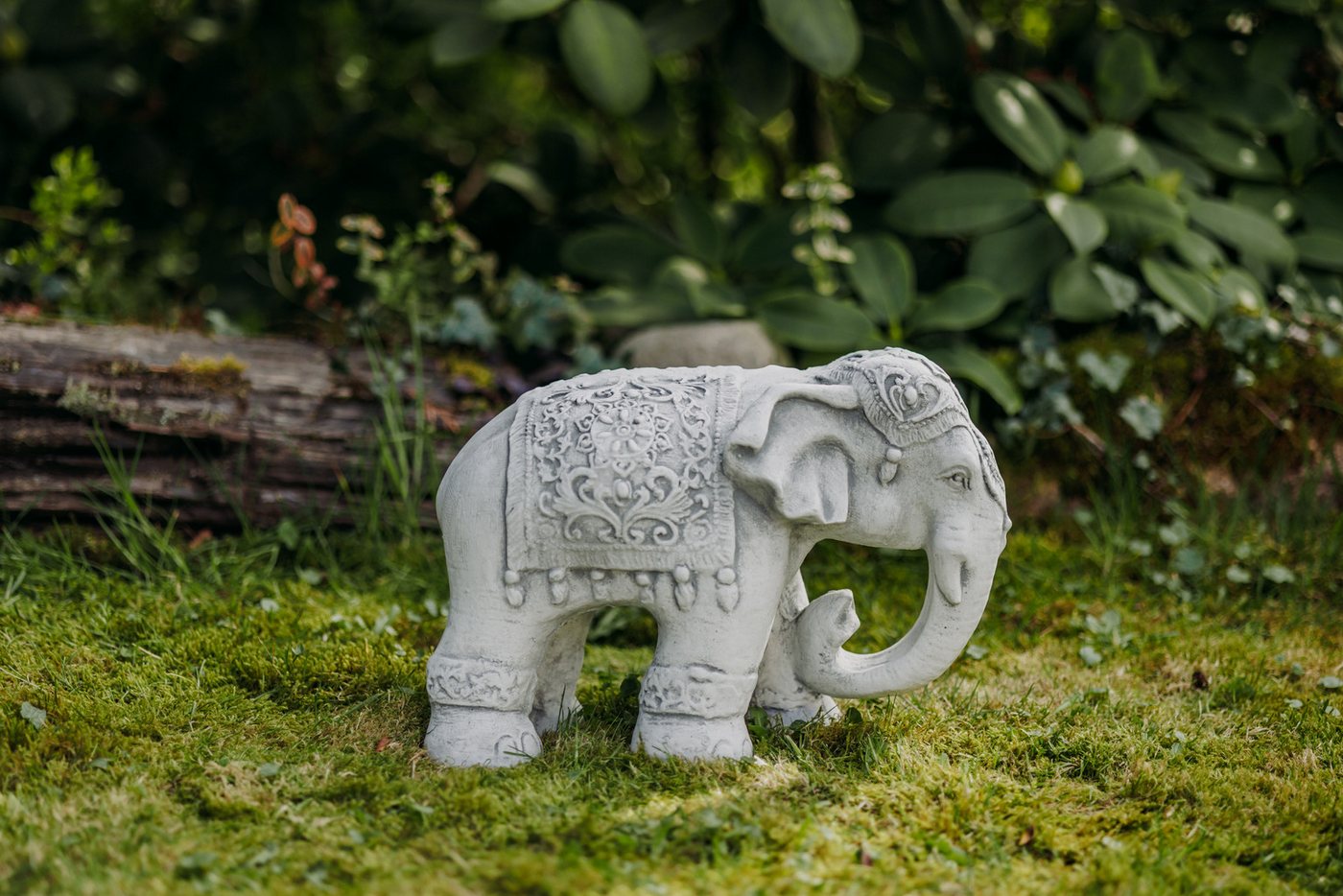 gartendekoparadies.de Gartenfigur Indischer Elefant Steinfigur, H. 25 cm, 13 kg, Frostsicher Bild 5