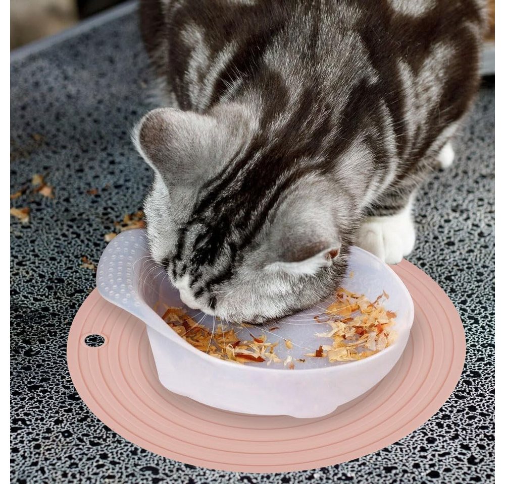 Srvillg Napfunterlage Packung mit 2 Futtermatten für Hunde und Katzen, Hundeschüssel-Matte, 2-St., Katzenschüssel-Matte aus Silikon, Futtermatte für Hund und Katze Bild 2