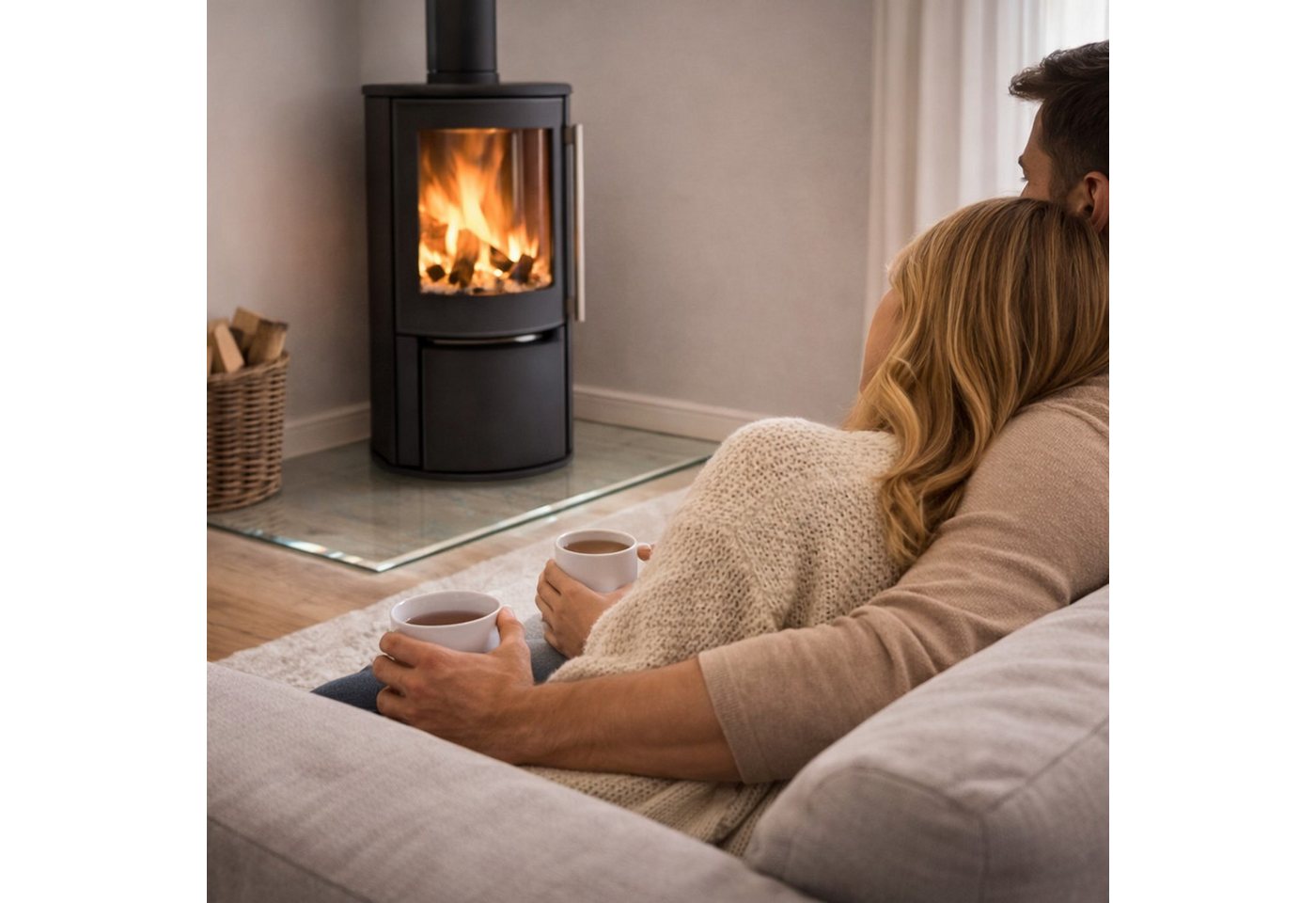 HOOZ Bodenschutzplatte aus 6mm ESG 115x65cm, rechteckige Funkenschutz Fasettenschliff Klar, Kamin Glas, 1-St., belastbare Glasauflage, Glasplatte, Schutzglas, Bodenschutzglas für Kamin, Ofen und Boden
