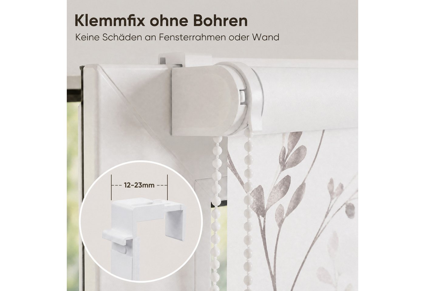 Rollo Seitenzugrollo Verdunkelungsrollo ohne Bohren verdunkelnd Rollo, Sekey, Klemmfix, Klemmfix, Trendiges Rollo Verdunkelung mit Vogel gelb auf weiss – NEUHEIT Bild 3