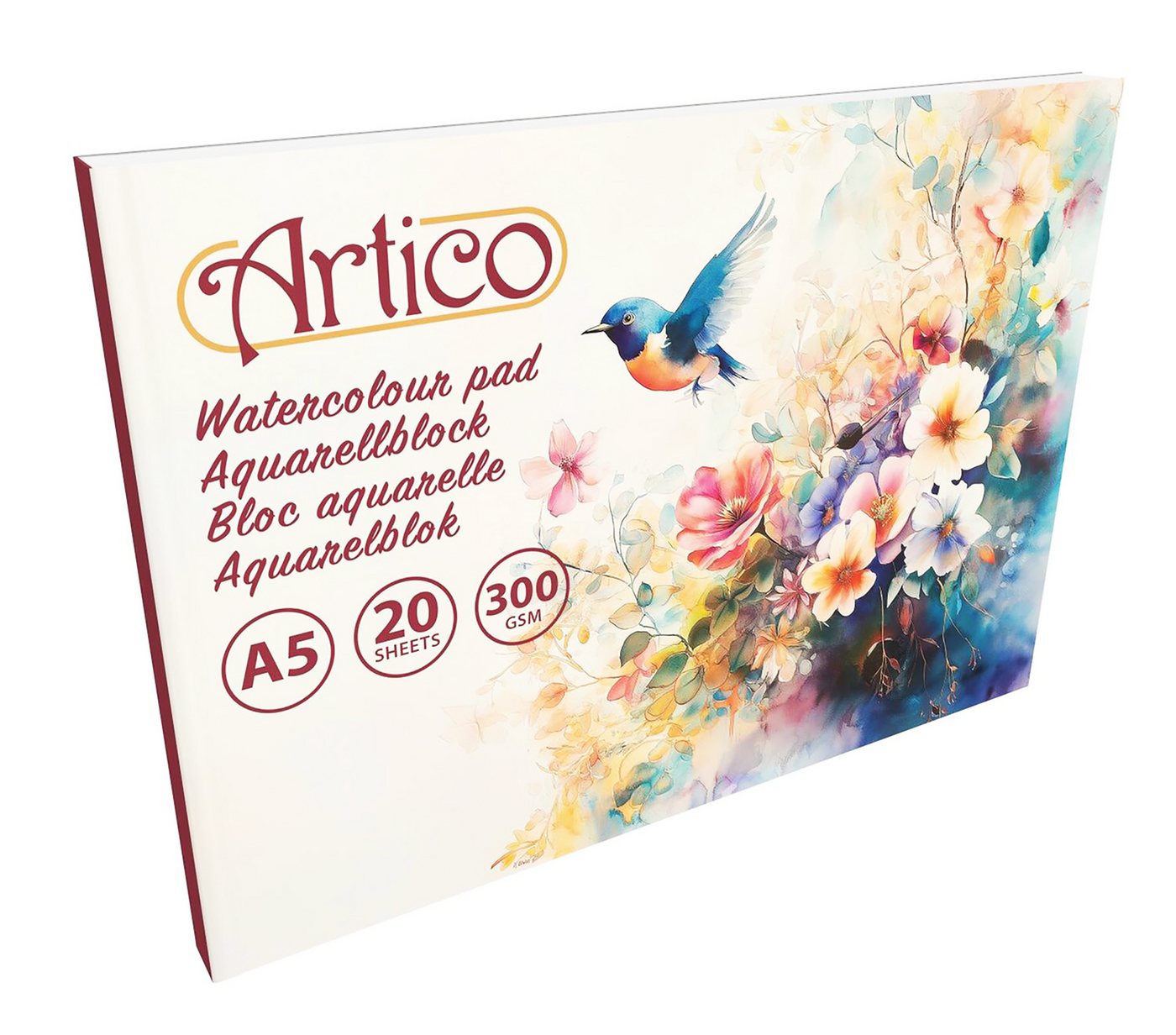 Artico Aquarellpapier AQUARELLPAPIER DIN A5 20 Blatt 300 g/m² Beige Zeichenpapier 99, Malpapier Zeichenkarton Malkarton Aquarell Papier