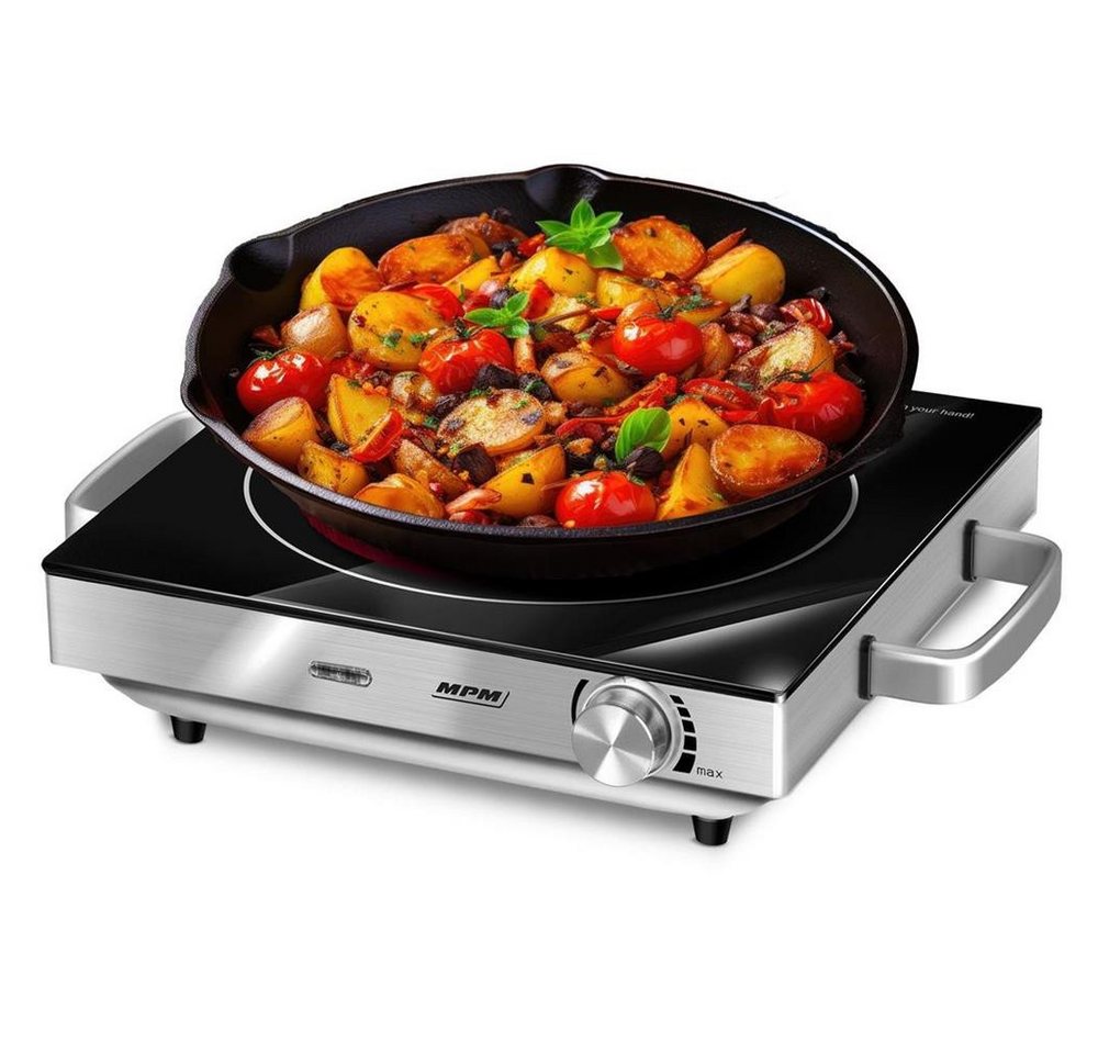 MPM Einzel-Induktionskochplatte MPM MKE-22 Einzelkochplatte HiLight 2000 W, 21 cm Kochzone, stufenlos regelbar, Überhitzungsschutz Bild 4