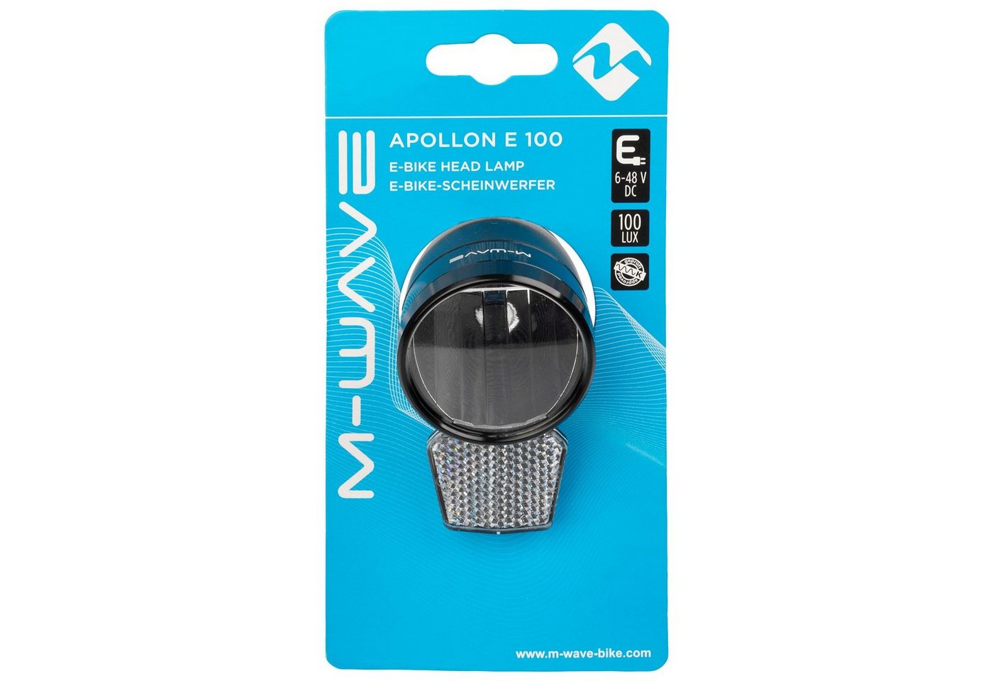 M-Wave Fahrrad-Frontlicht LED E Bike Scheinwerfer M Wave Apollon 100 Lux 6 48 V 14W schwarz Bild 2