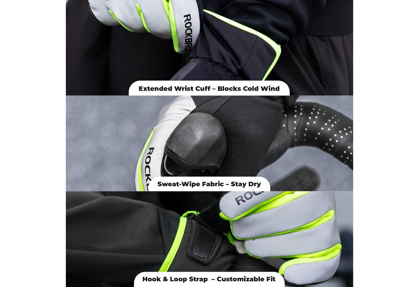 ROCKBROS Fahrradhandschuhe Winter-Fahrradhandschuhe mit Thinsulate und reflektierend Bild 2