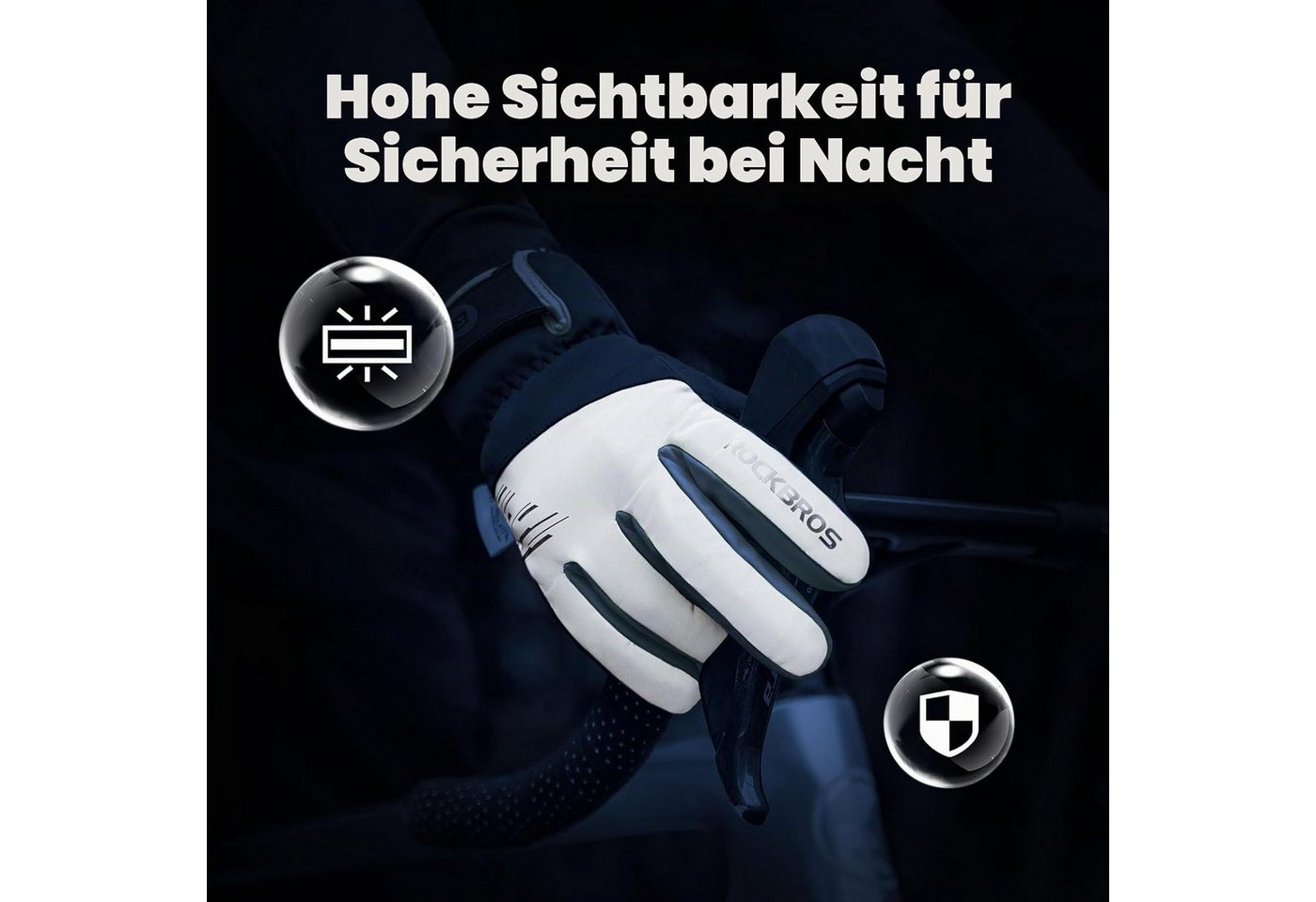 ROCKBROS Fahrradhandschuhe Winter-Fahrradhandschuhe mit Thinsulate und reflektierend Bild 3