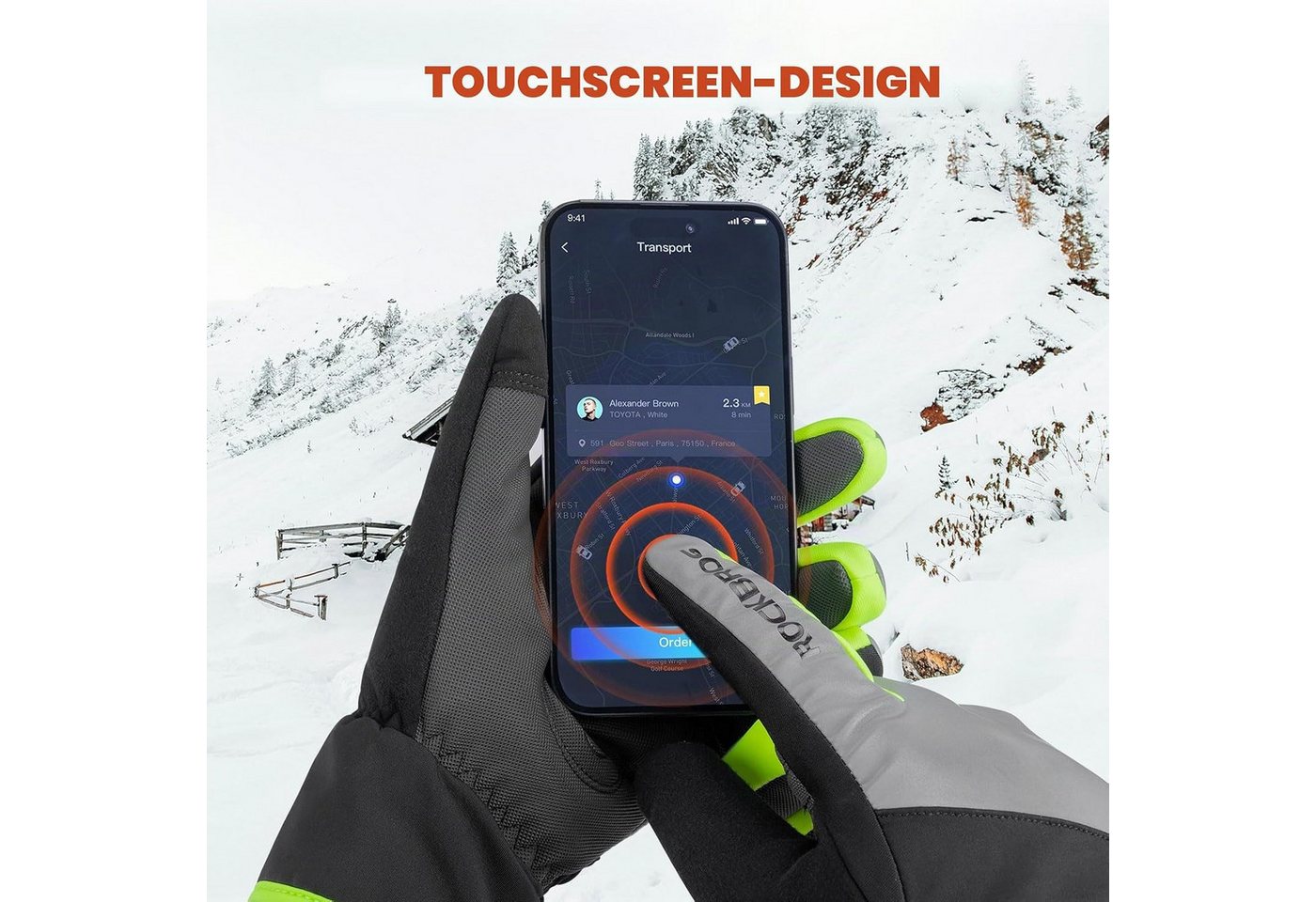 ROCKBROS Fahrradhandschuhe Winter-Fahrradhandschuhe mit Thinsulate und reflektierend Bild 5