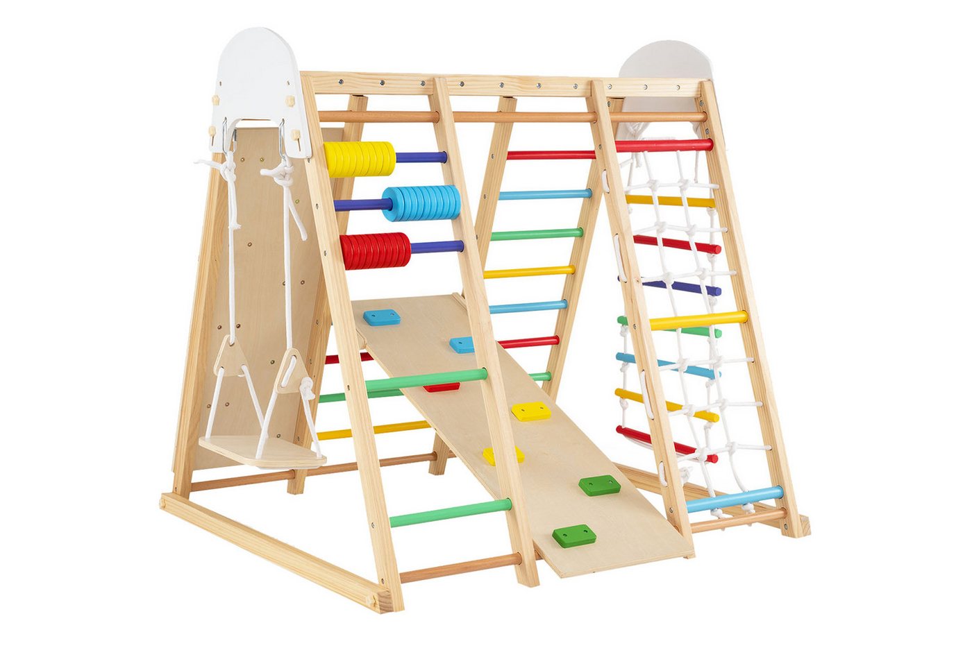 COSTWAY Klettergerüst, Klappbares Kletterspielzeug Set mit Hangelgerüst & Schaukel Bild 3