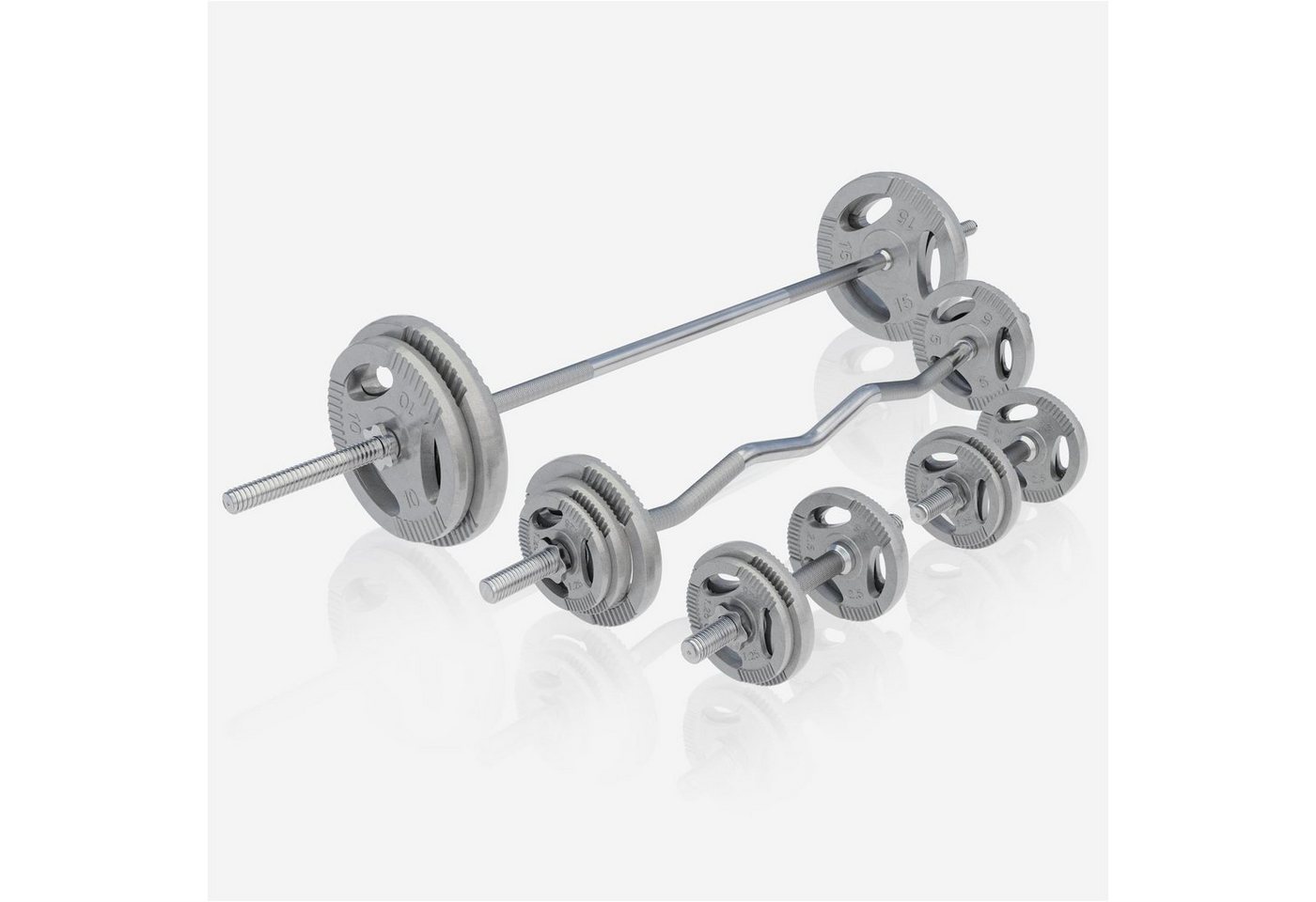 GORILLA SPORTS Hantelbank Kraftstation Gusseisen Gripper 108 kg, (31-tlg) Bild 3