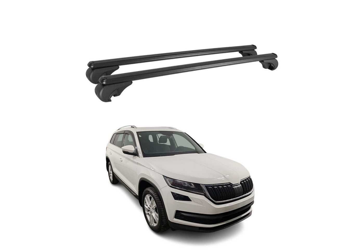 OMAC Dachträger für Skoda Kodiaq 2017-2025 Gepäckträger Grundträger Alu Schwarz 2x (2-St), Wasserbeständig,Abnehmbar,Multifunktional,Leichtgewichtig