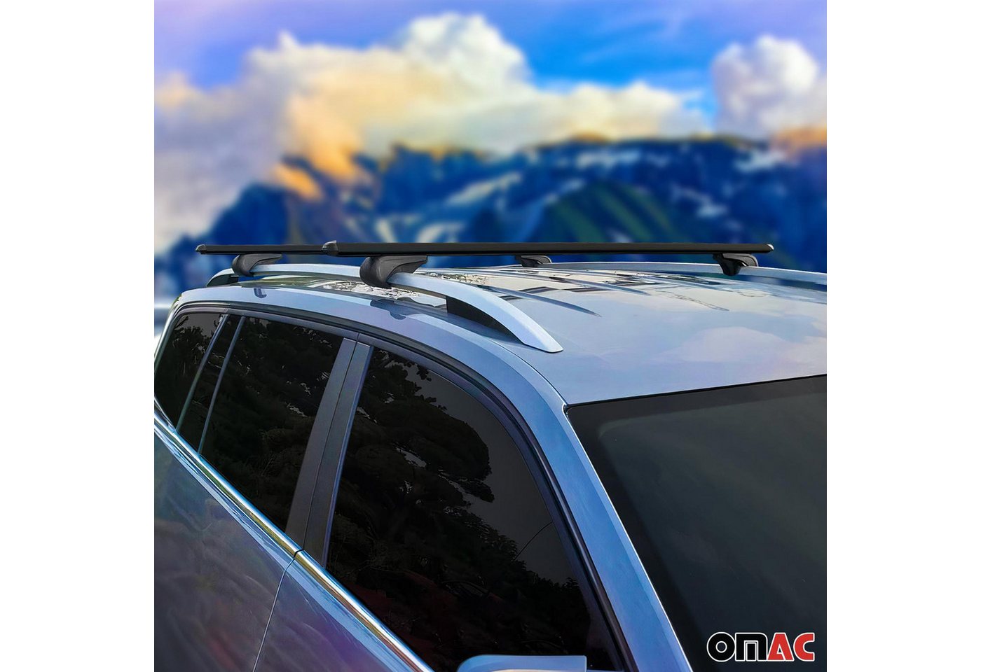 OMAC Dachträger für Skoda Kodiaq 2017-2025 Gepäckträger Grundträger Alu Schwarz 2x (2-St), Wasserbeständig,Abnehmbar,Multifunktional,Leichtgewichtig Bild 2