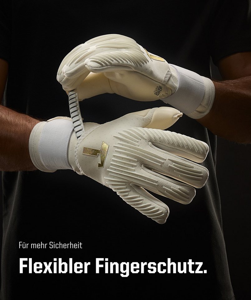 T1TAN Torwarthandschuhe Erwachsene Rebel White-Out mit Fingerschutz Bild 2