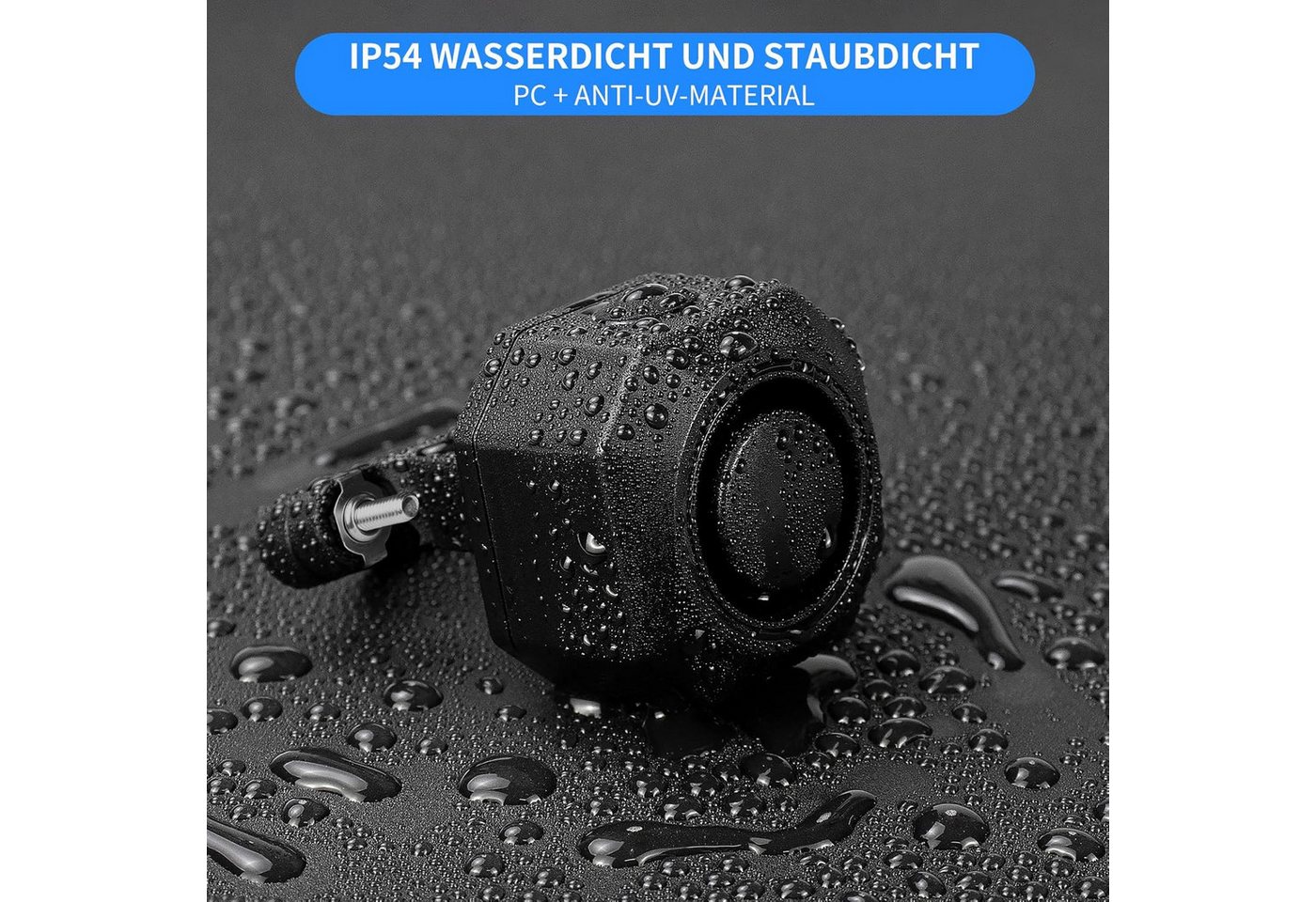 Fyrove Alarmschloss, Fahrrad Alarmanlage, fahrrad zubehör mit Fernbedienung Drahtlose (USB-C Wasserdicht Motorrad Fahrrad Tracker Diebstahlschutz Anti-Diebstahl-Vibration Scooter Roller Alarmanlage Bike Alarm) Bild 5