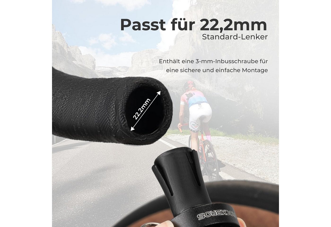 ROCKBROS Fahrradklingel 2in1 Klingel-Lenkerstopfen für Rennrad Dropbar 22,2mm