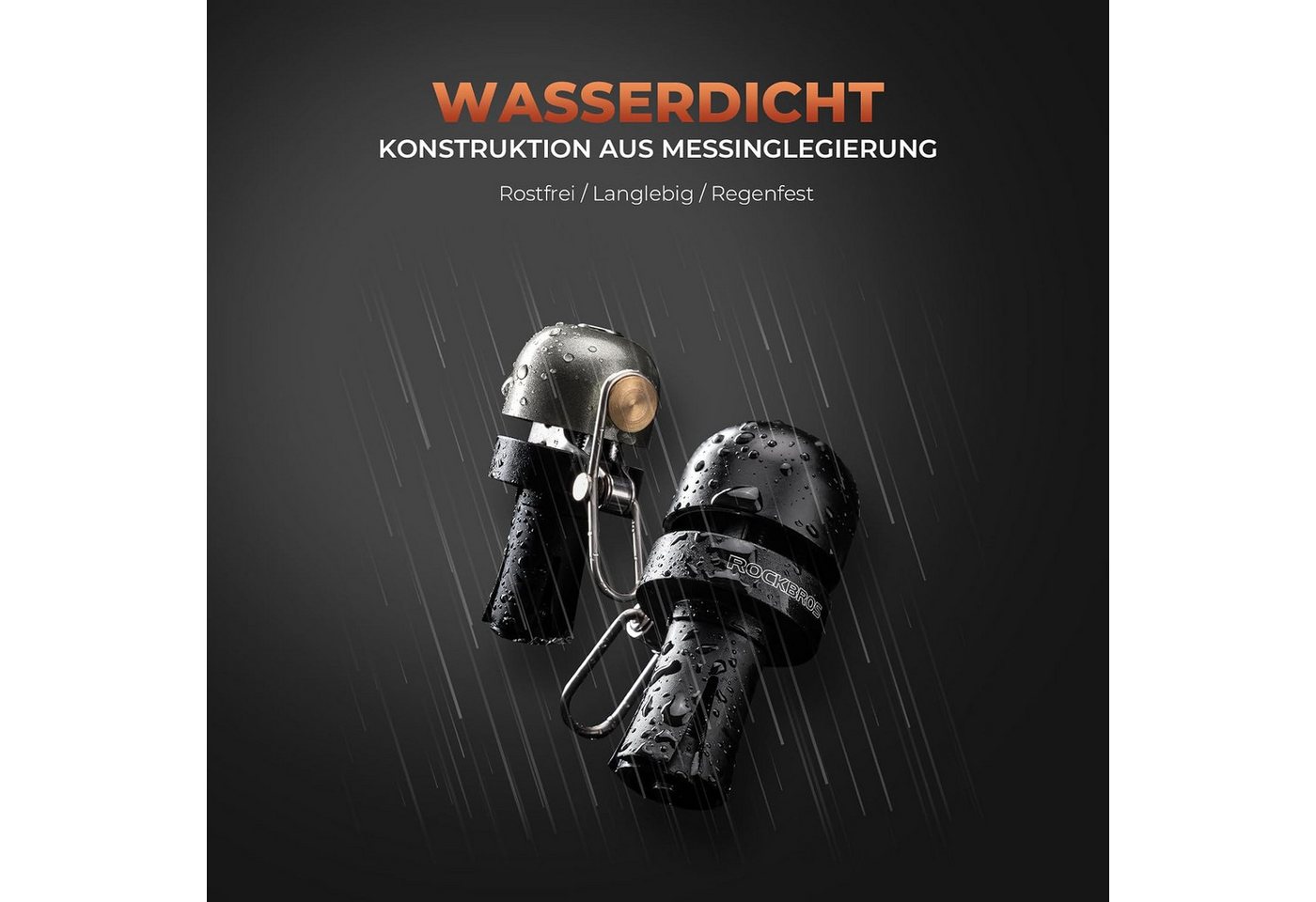 ROCKBROS Fahrradklingel 2in1 Klingel-Lenkerstopfen für Rennrad Dropbar 22,2mm Bild 5