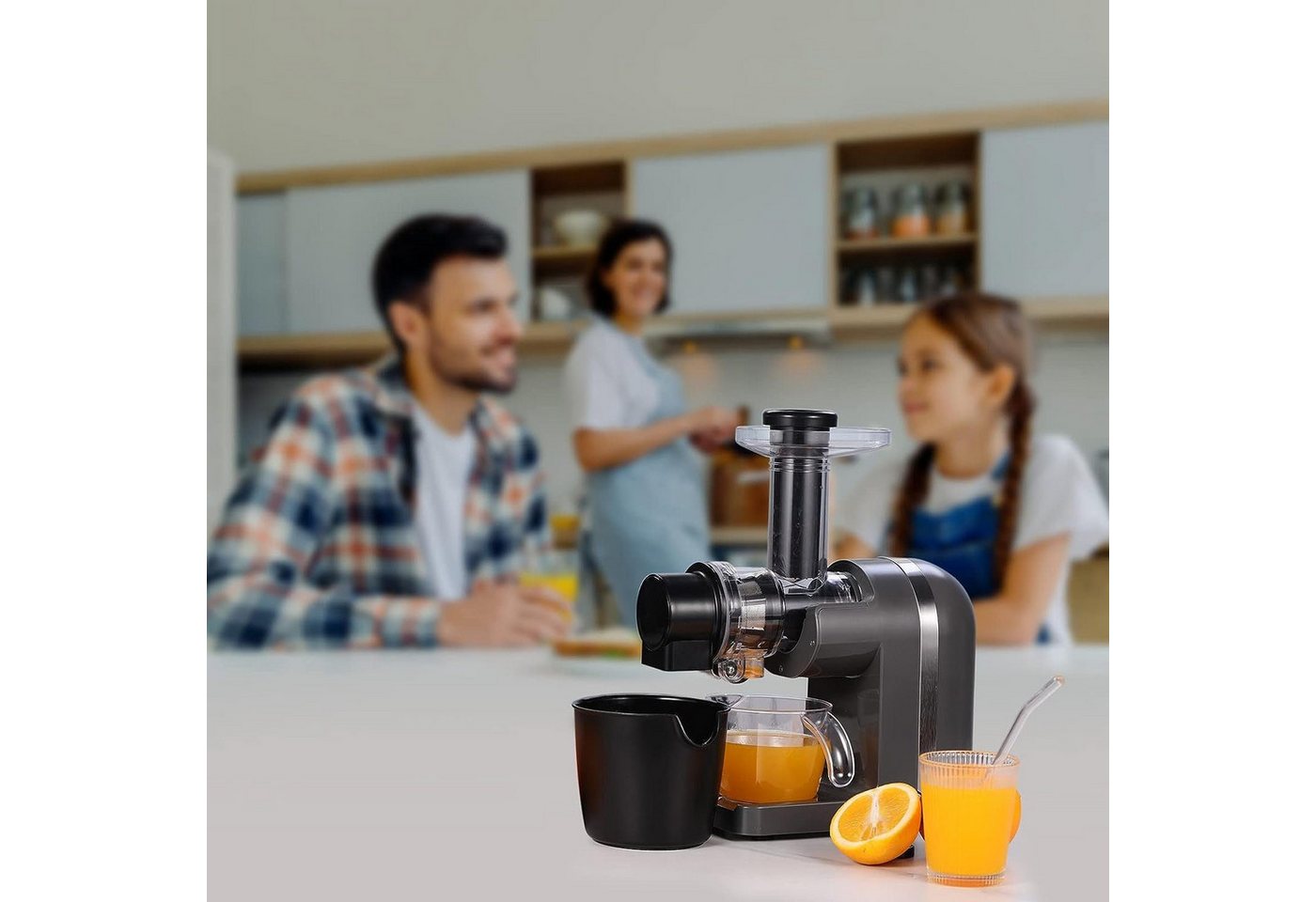 Diyarts Slow Juicer, 200,00 W, Ruhiger Motor & Umkehrfunktion, Sanfter Druck & langsame Rotation Bild 5