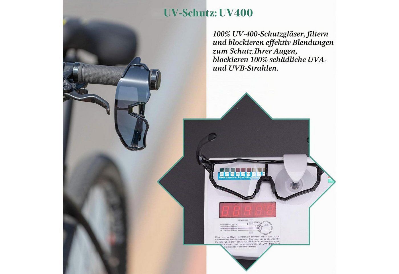ROCKBROS Fahrradbrille Selbsttönende Fahrradbrille für MTB in Schwarz/Rot Bild 4