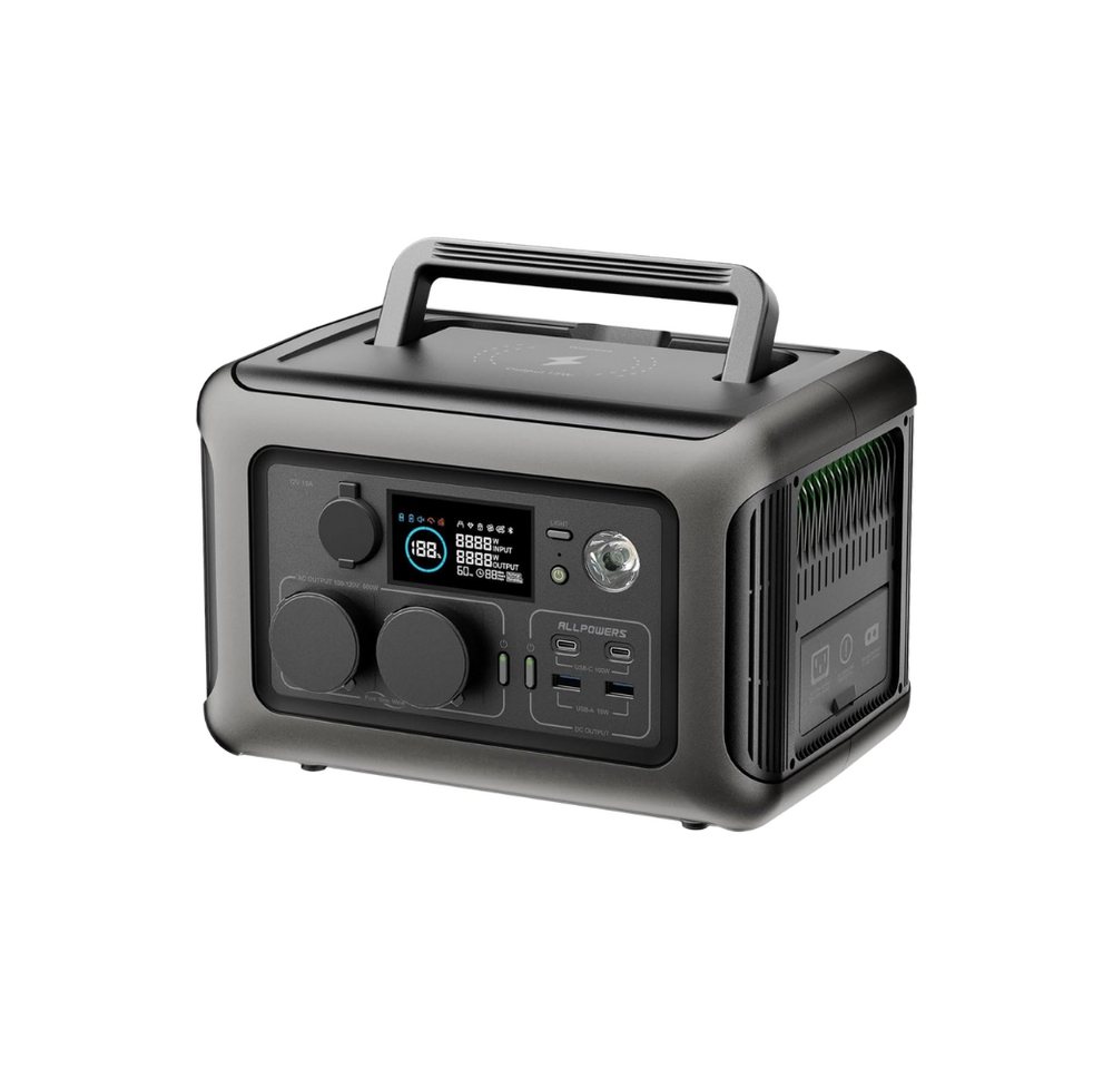ALLPOWERS Tragbare Powerstation R600, 299 Wh LiFeP04-Akku für Camping Powerstation 80000 mAh (230 V), tragbares Design, Kabellose Ladefläche Bild 3