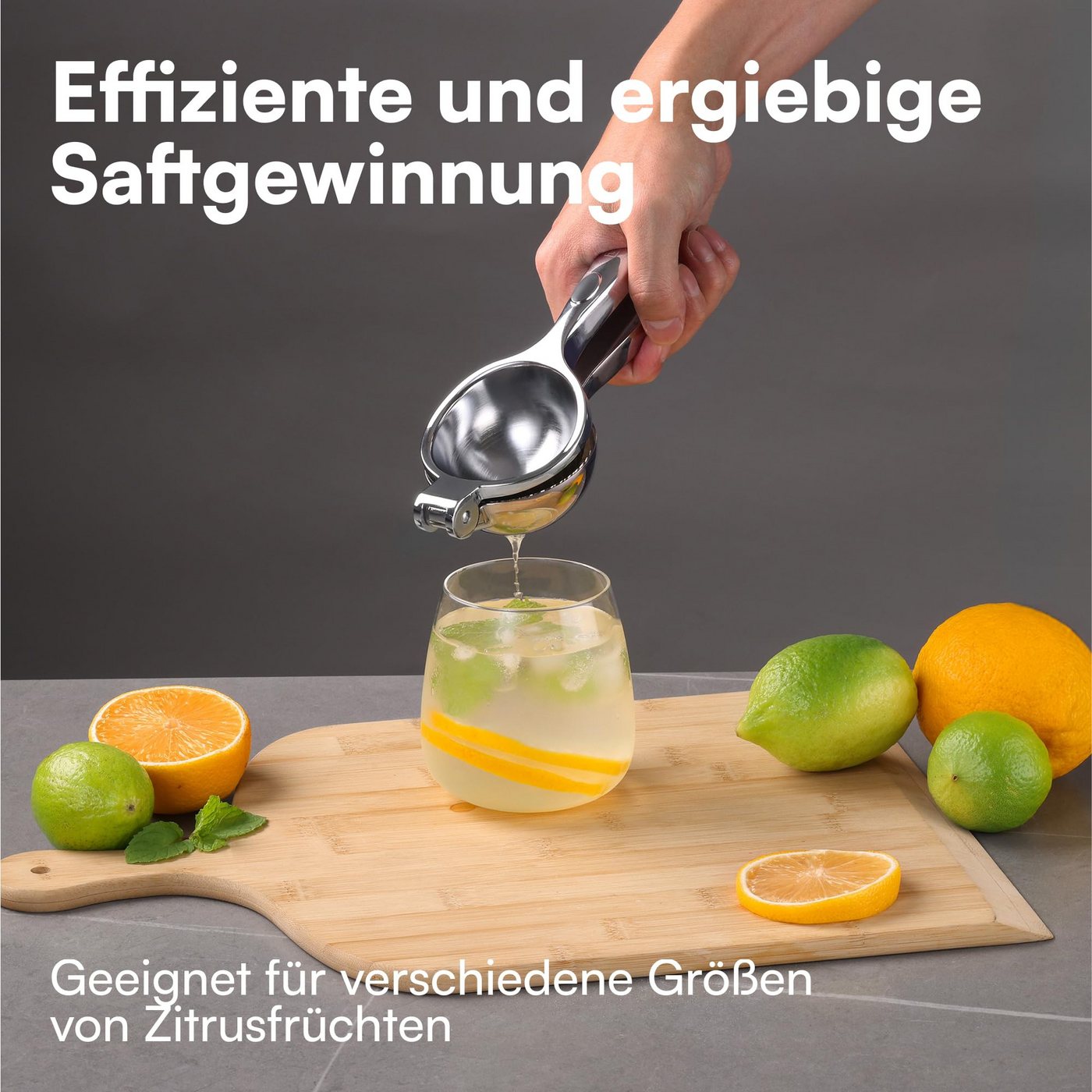 H&S Zitruspressenaufsatz H&S Zitronenpresse manuell, Handpresse für Zitronen und Limetten Bild 4