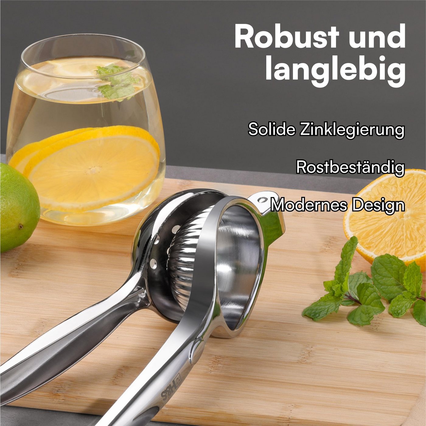 H&S Zitruspressenaufsatz H&S Zitronenpresse manuell, Handpresse für Zitronen und Limetten Bild 5