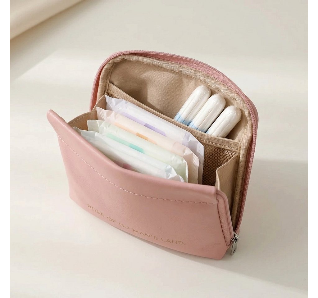 H-basics Kosmetiktasche Tampon Binden Etui 13x13 cm Rosa Snap-Verschluss
