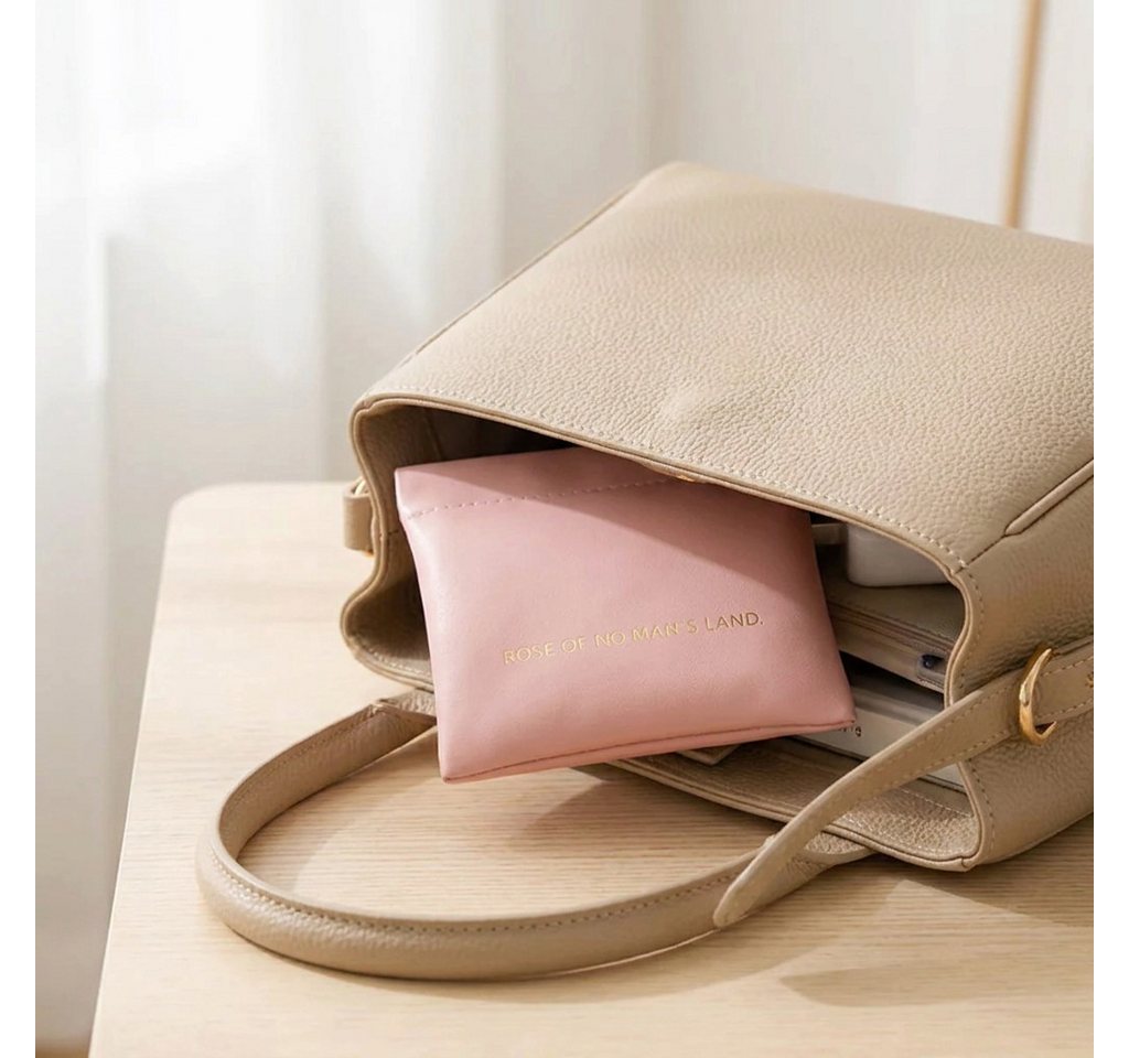 H-basics Kosmetiktasche Tampon Binden Etui 13x13 cm Rosa Snap-Verschluss Bild 2