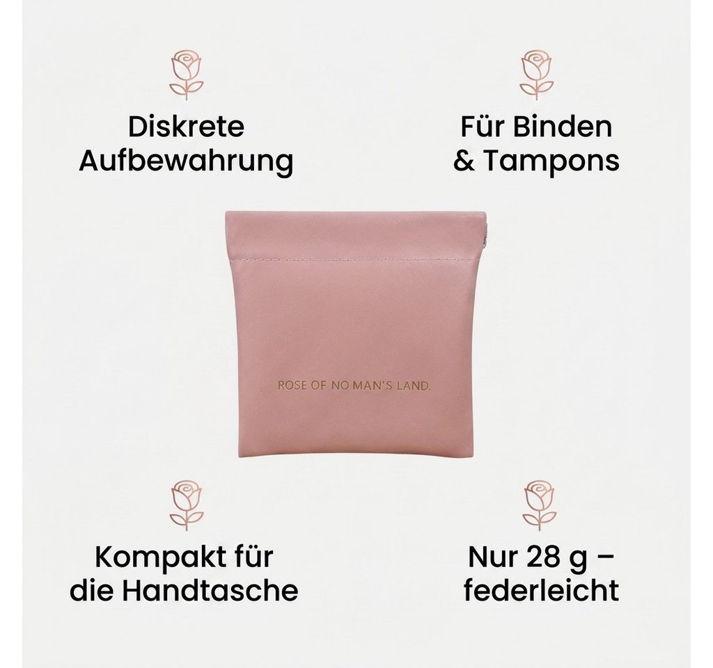 H-basics Kosmetiktasche Tampon Binden Etui 13x13 cm Rosa Snap-Verschluss Bild 3