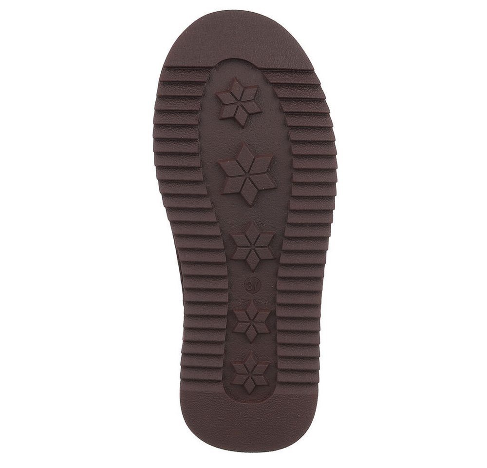 Ital-Design Damen Leder Slip-On Stiefelette mit Profilsohle Snowboots (92214541) Flach Flache Stiefeletten in Braun Bild 4