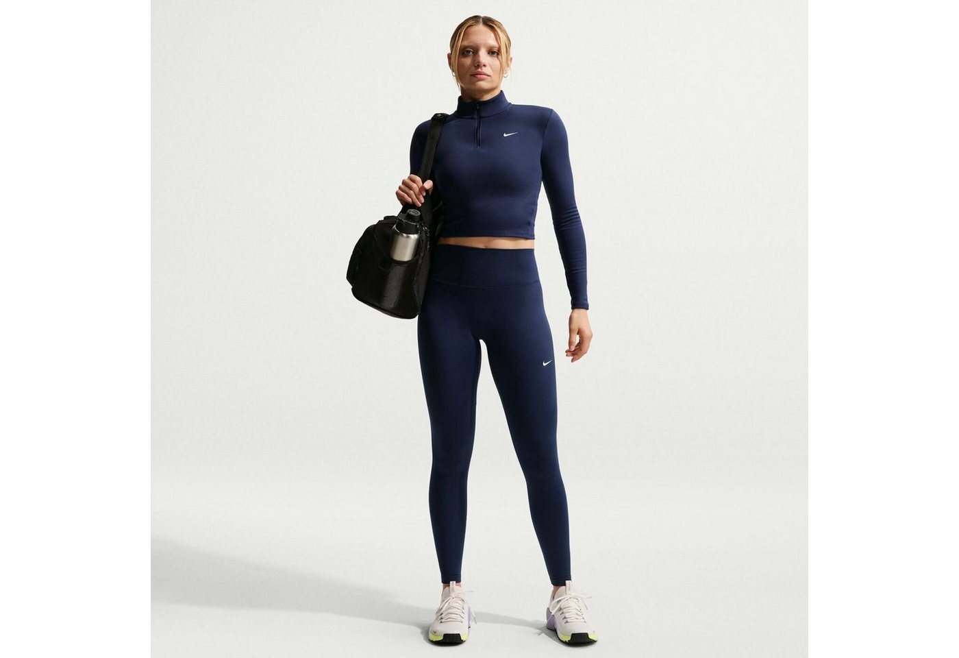 Nike Trainingshose W NK DF ONE HR TIGHT USEAM MIDNIGHT NAVY/WHITE Bild 3