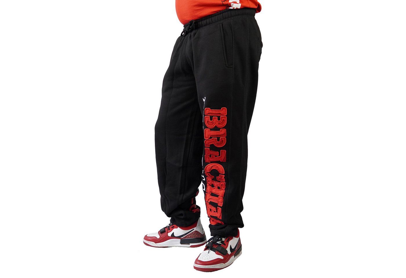 BRACHIAL THE LIFESTYLE COMPANY Sporthose Brachial Sporthose "Gym" schwarz/rot